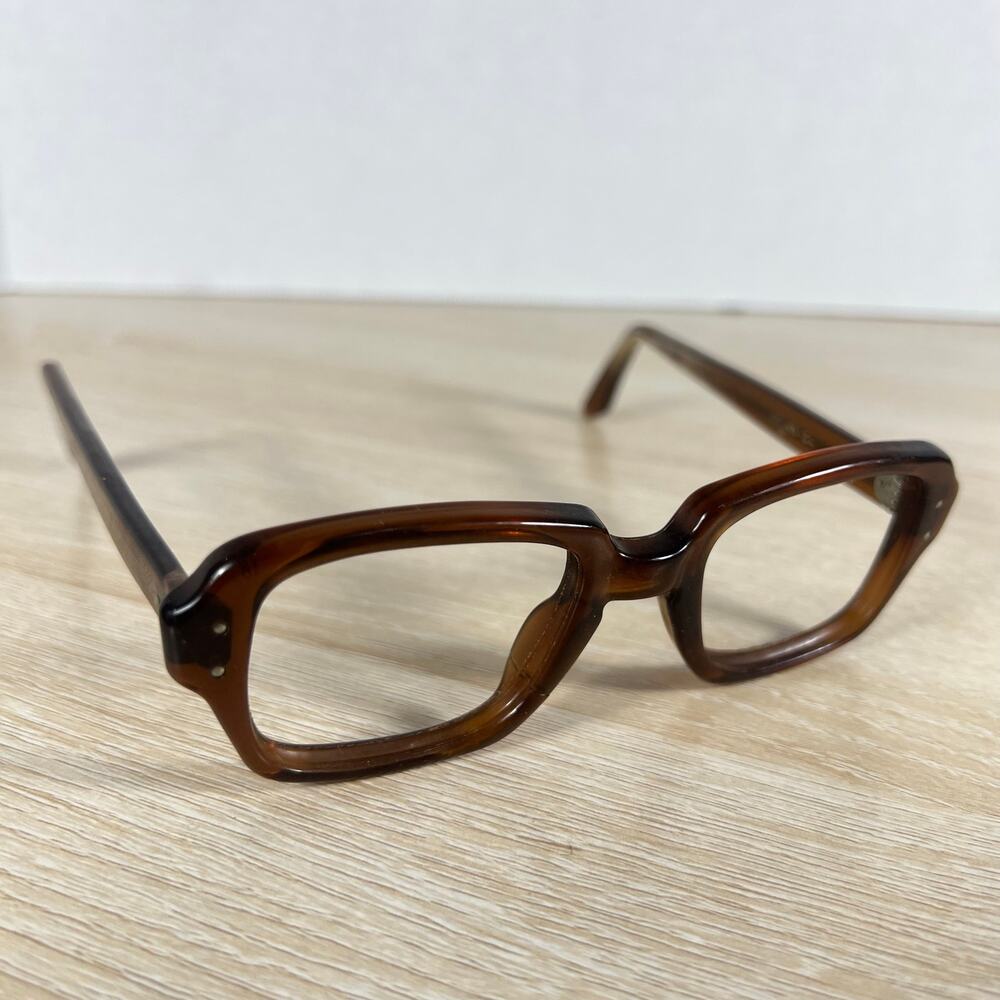 Vintage USS 4 1/2 - 5 3/4 USS 46-20 Eyeglasses Full Rim PARTS ONLY Brown